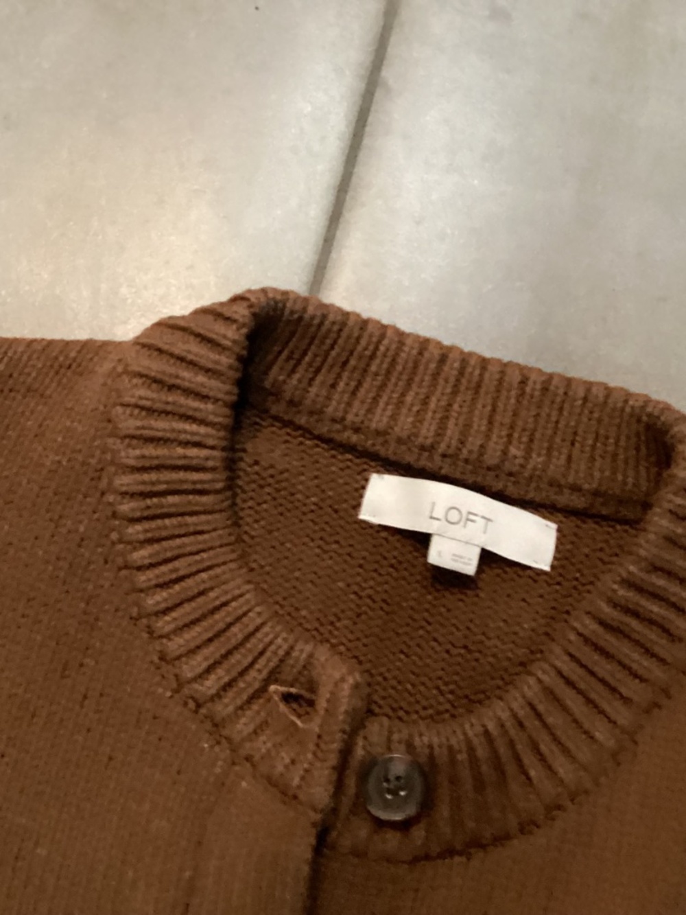 Loft brown cable, net sweater, button-down well-made packets adorable - Picture 2 of 5
